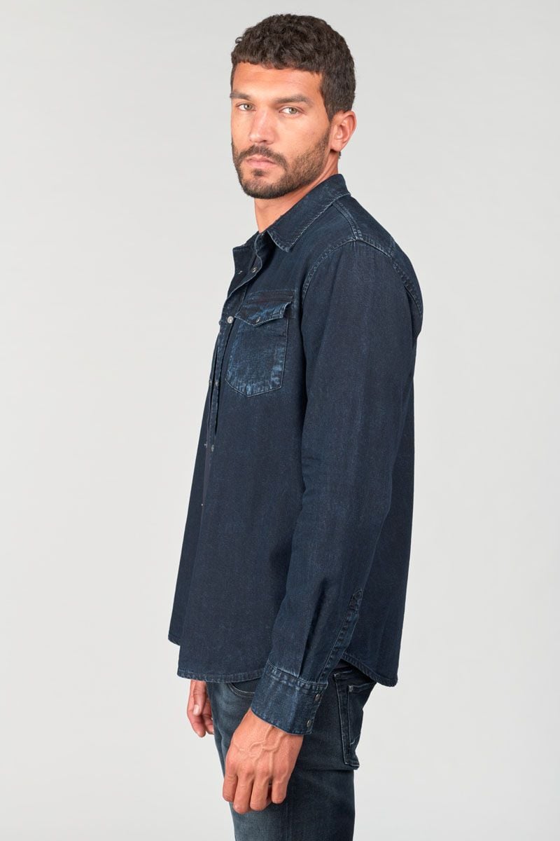 Le Temps Des Cerises Chemise Pedro En Jeans Bleu Noir Délavé