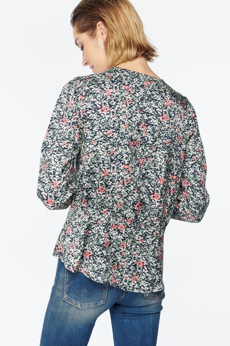 Le Temps Des Cerises Chemise Petra Amande à Motif Floral