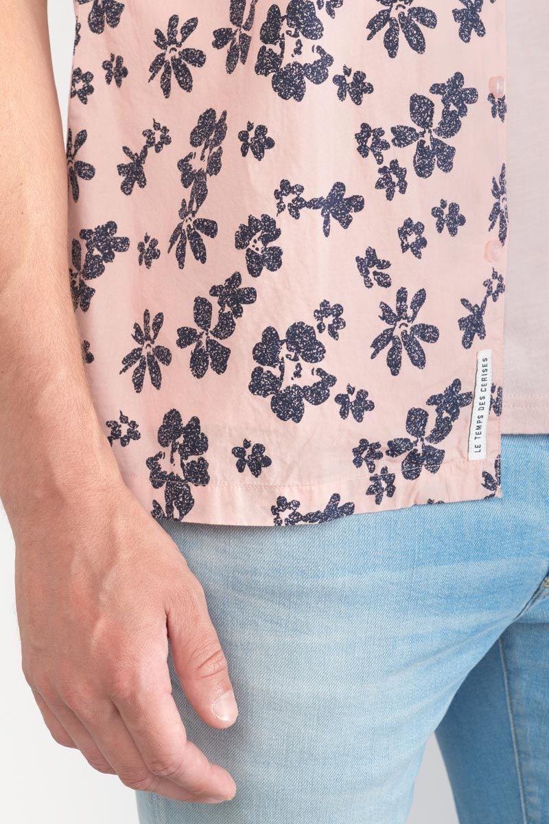 Le Temps Des Cerises Chemise Postir Rose à Motif Fleuri