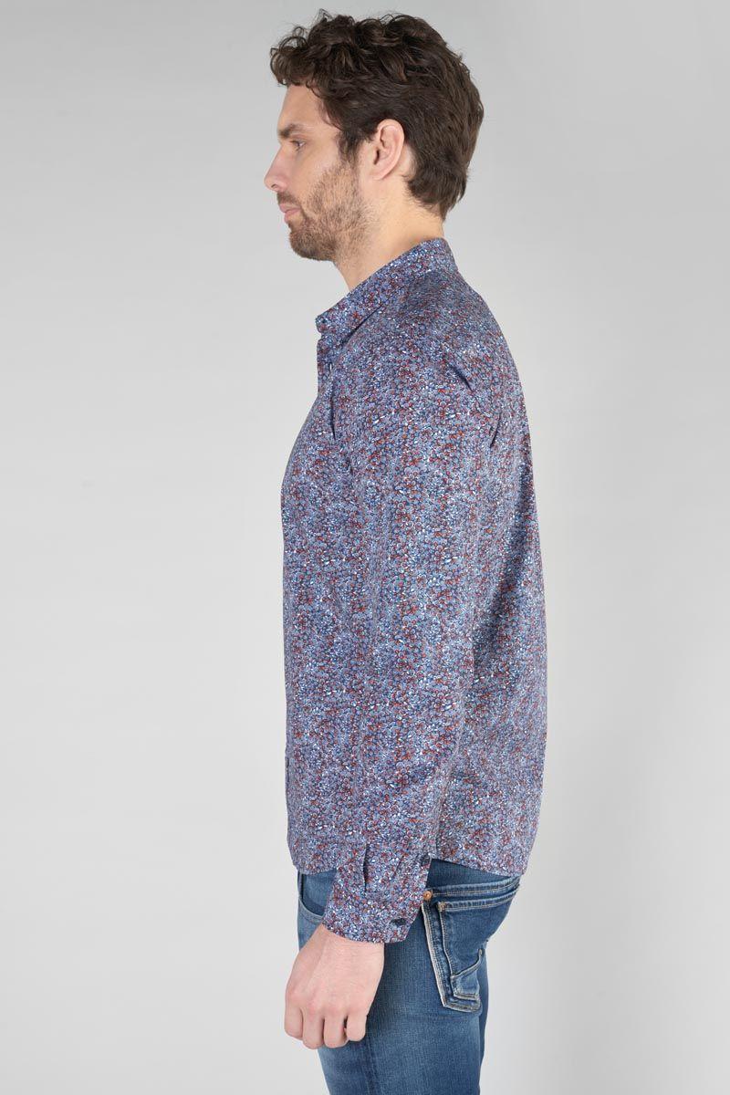 Le Temps Des Cerises Chemise Retil Bleu Marine à Motif