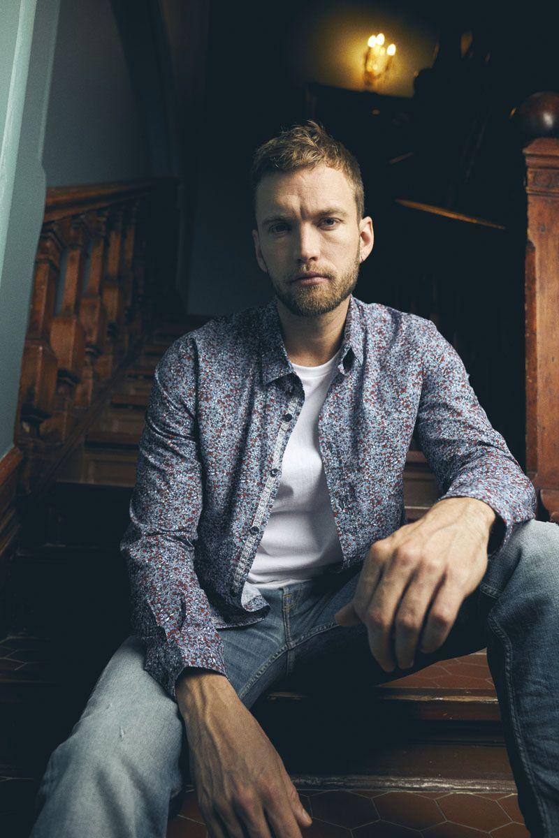 le temps des cerises Chemise Retil bleu marine à motif