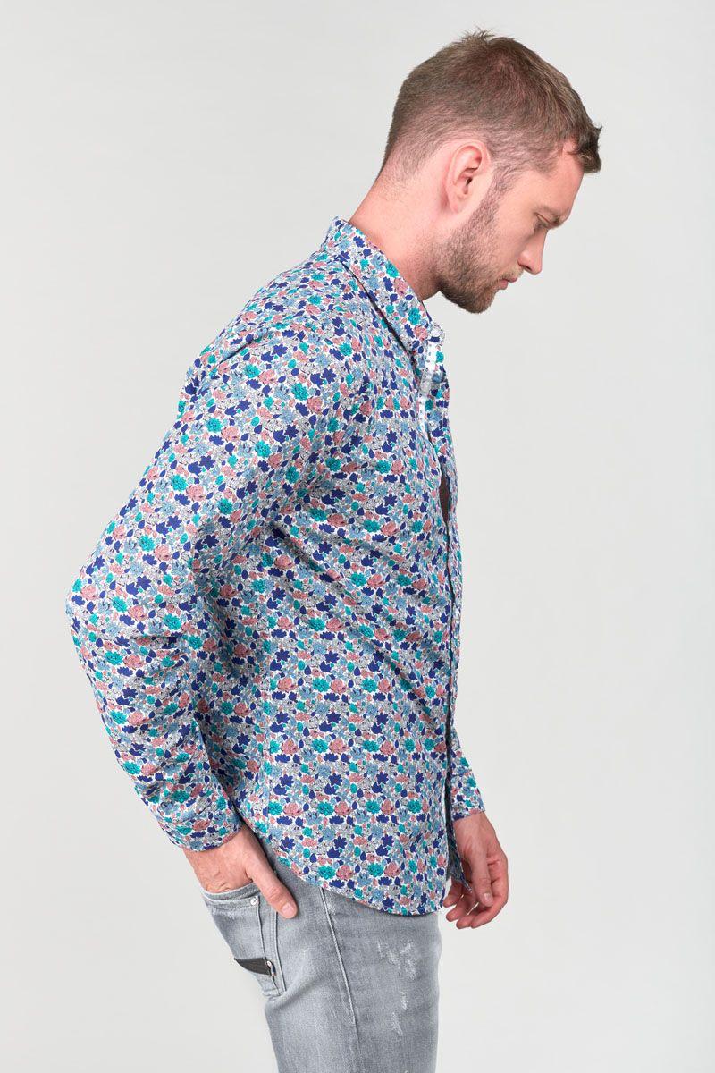 Le Temps Des Cerises Chemise Rubis Blanche à Motif Feuilles