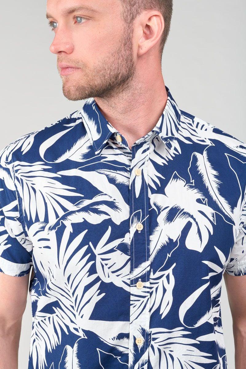Le Temps Des Cerises Chemise Ruti Bleu Marine à Motif Jungle