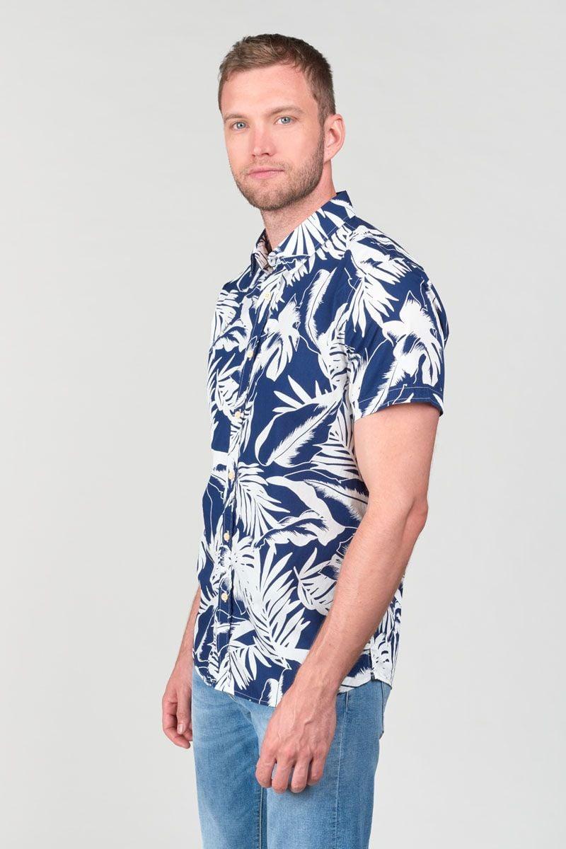 Le Temps Des Cerises Chemise Ruti Bleu Marine à Motif Jungle