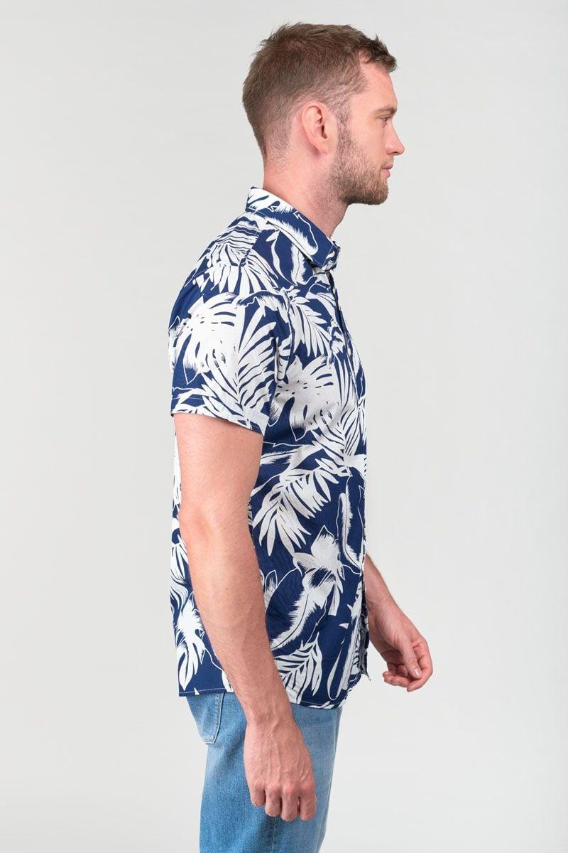 Le Temps Des Cerises Chemise Ruti Bleu Marine à Motif Jungle