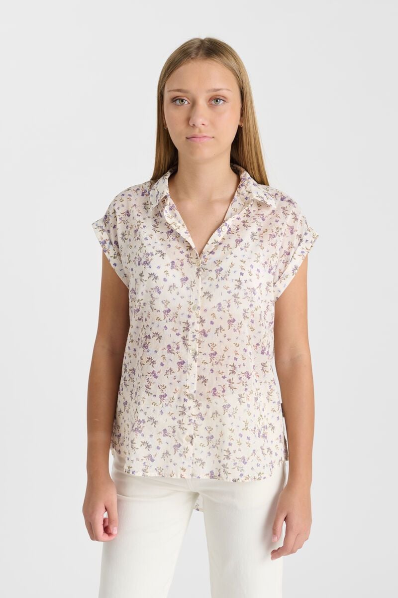 Le Temps Des Cerises Chemise Saphogi Blanche à Motif Fleuri