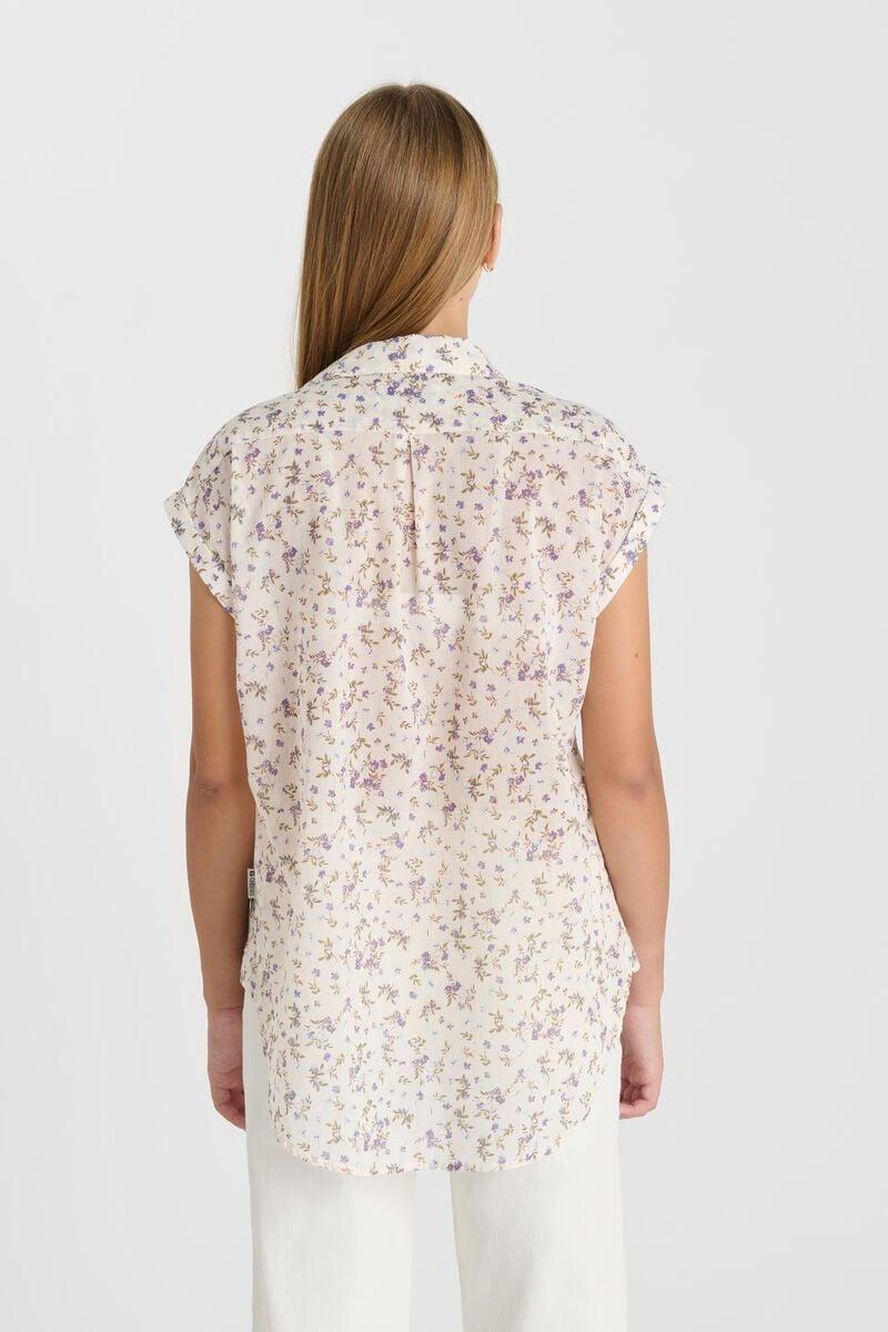 Le Temps Des Cerises Chemise Saphogi Blanche à Motif Fleuri