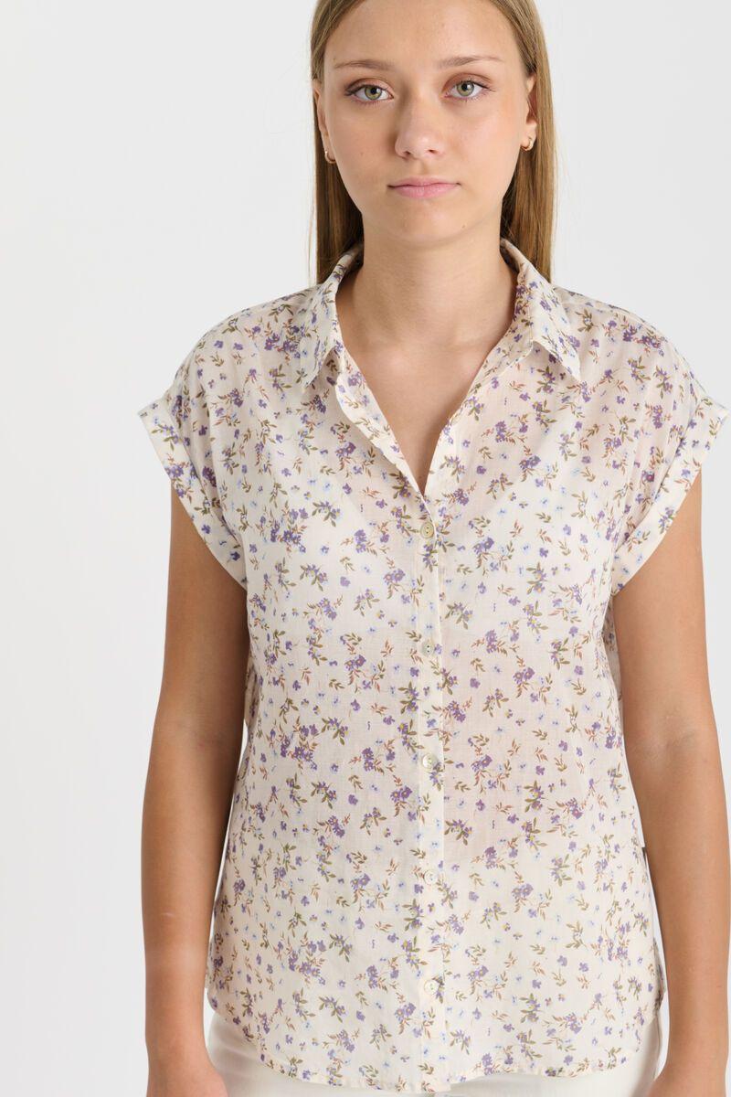 Le Temps Des Cerises Chemise Saphogi Blanche à Motif Fleuri