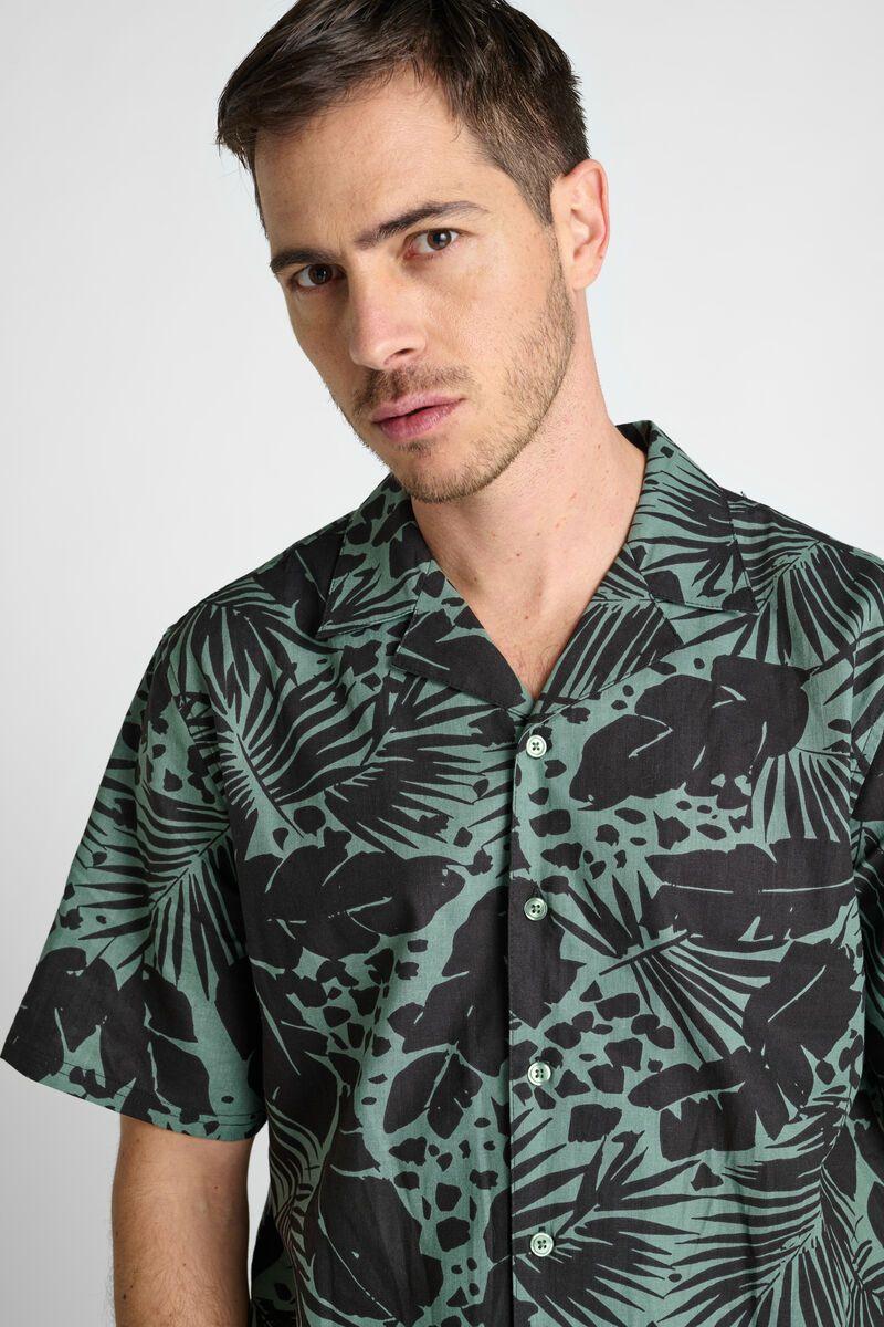 Le Temps Des Cerises Chemise Thoki En Lin Mélangé à Motif Feuilles