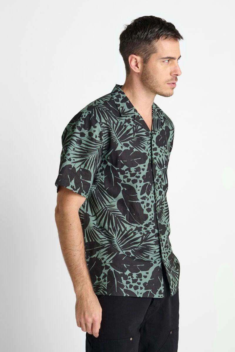 Le Temps Des Cerises Chemise Thoki En Lin Mélangé à Motif Feuilles