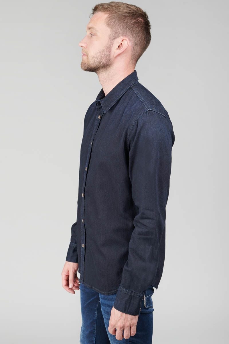 Le Temps Des Cerises Chemise Valmy En Jeans Bleu Noir