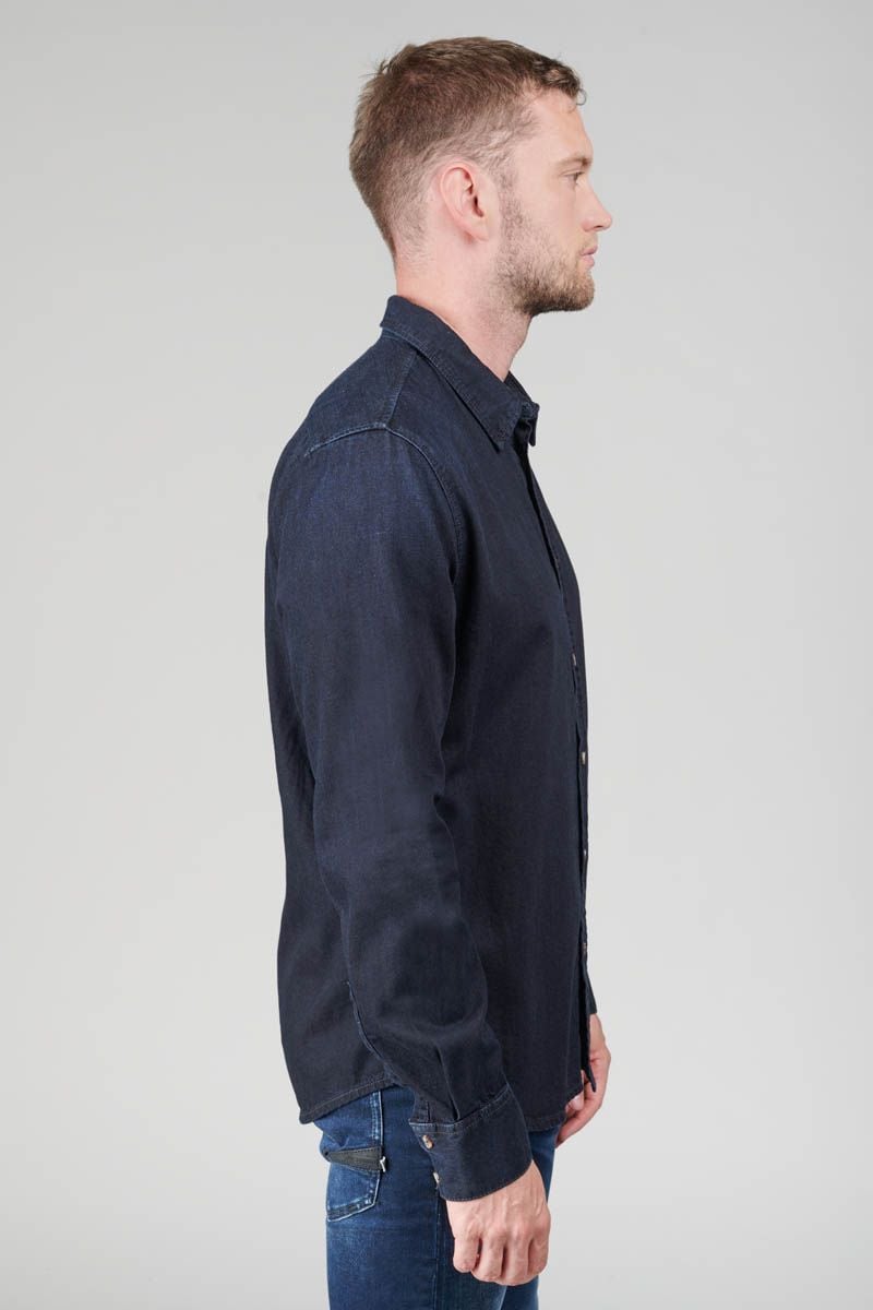 Le Temps Des Cerises Chemise Valmy En Jeans Bleu Noir