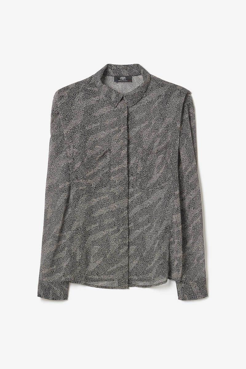 Le Temps Des Cerises Chemise Winny Noire à Motif Animalier