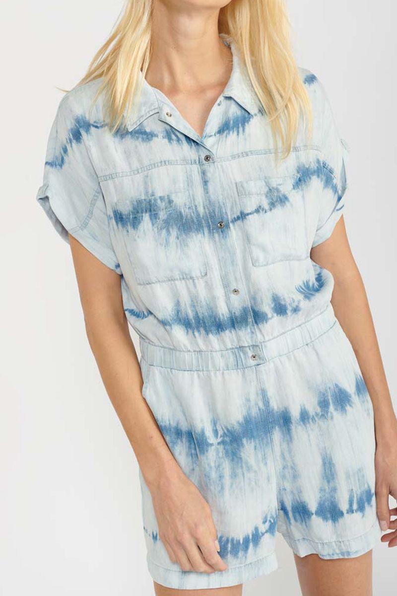 Le Temps Des Cerises Combi-short Hellas Tie And Dye Bleu