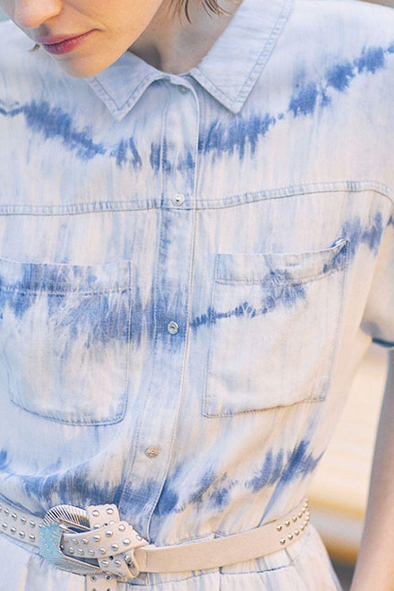 le temps des cerises Combi-short Hellas tie and dye bleu