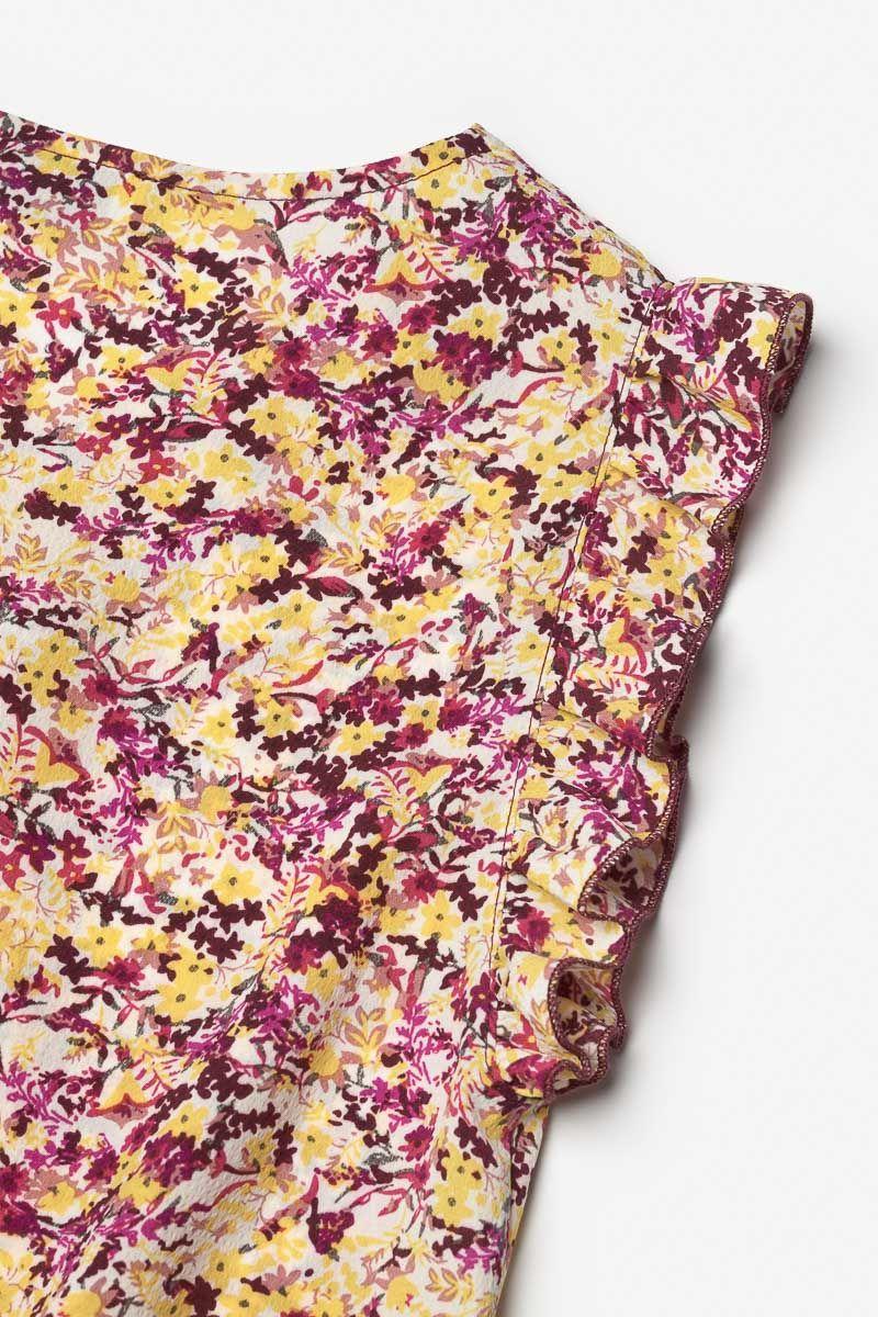 Le Temps Des Cerises Combi-short Yogagi à Motif Floral Rose Et Jaune