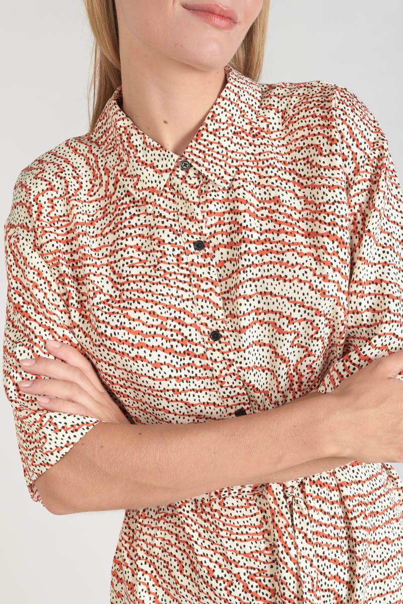 Le Temps Des Cerises Combi-short Zely à Motif Orange Et Noir