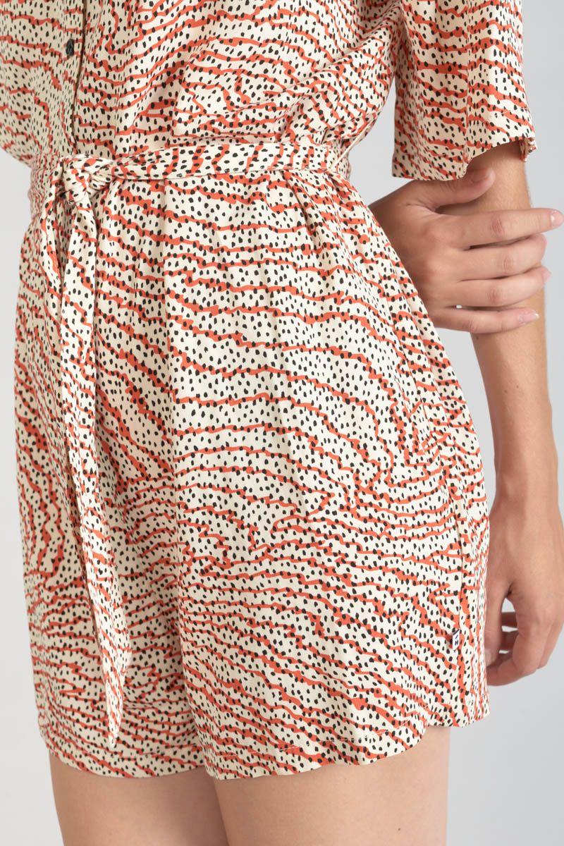 Le Temps Des Cerises Combi-short Zely à Motif Orange Et Noir
