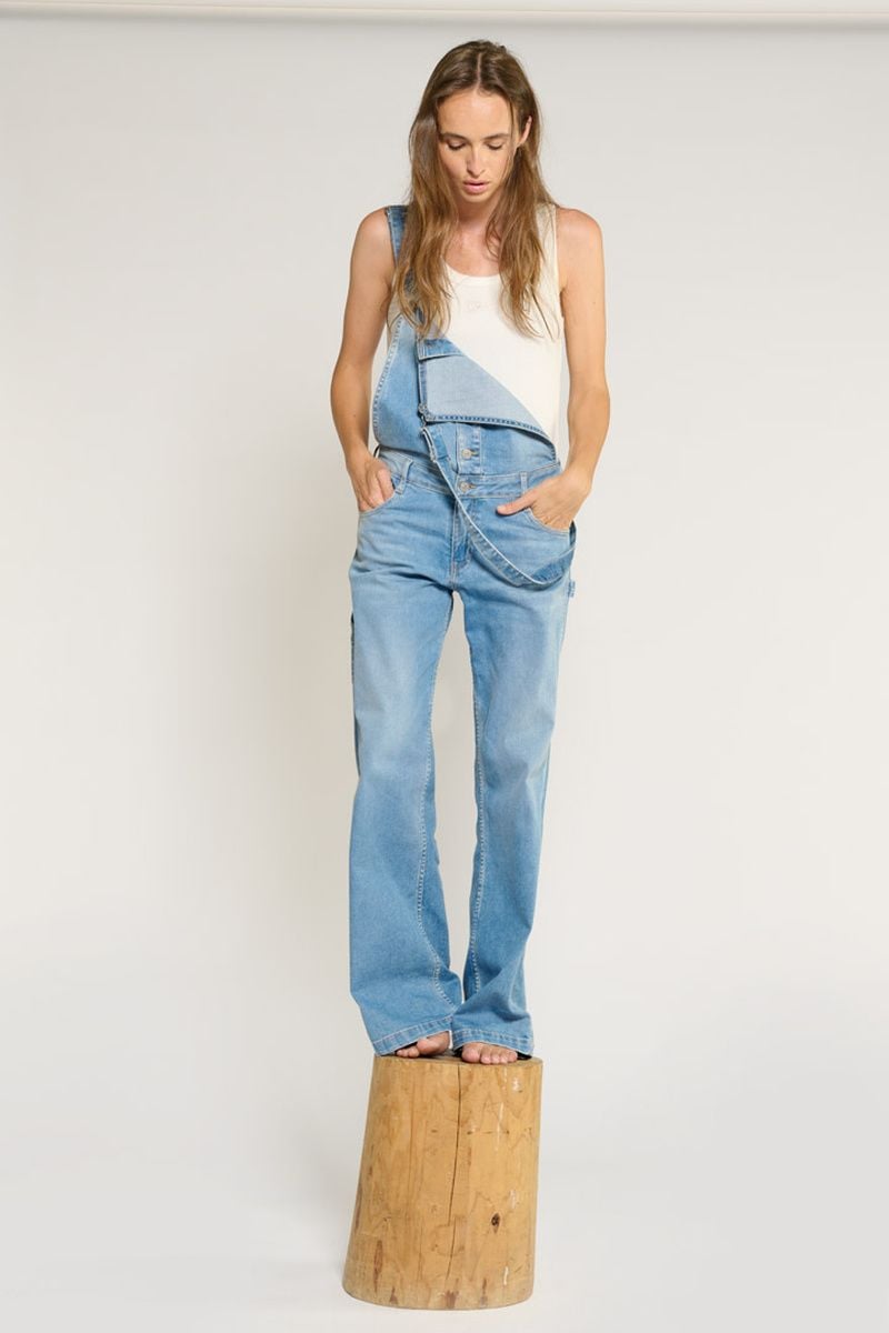 le temps des cerises Combinaison Lauly en jeans bleu