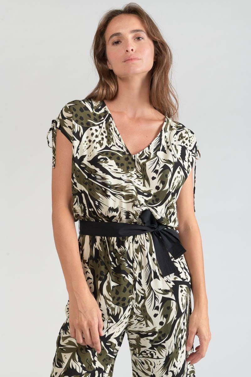 le temps des cerises Combinaison pantalon Heloise à motif jungle