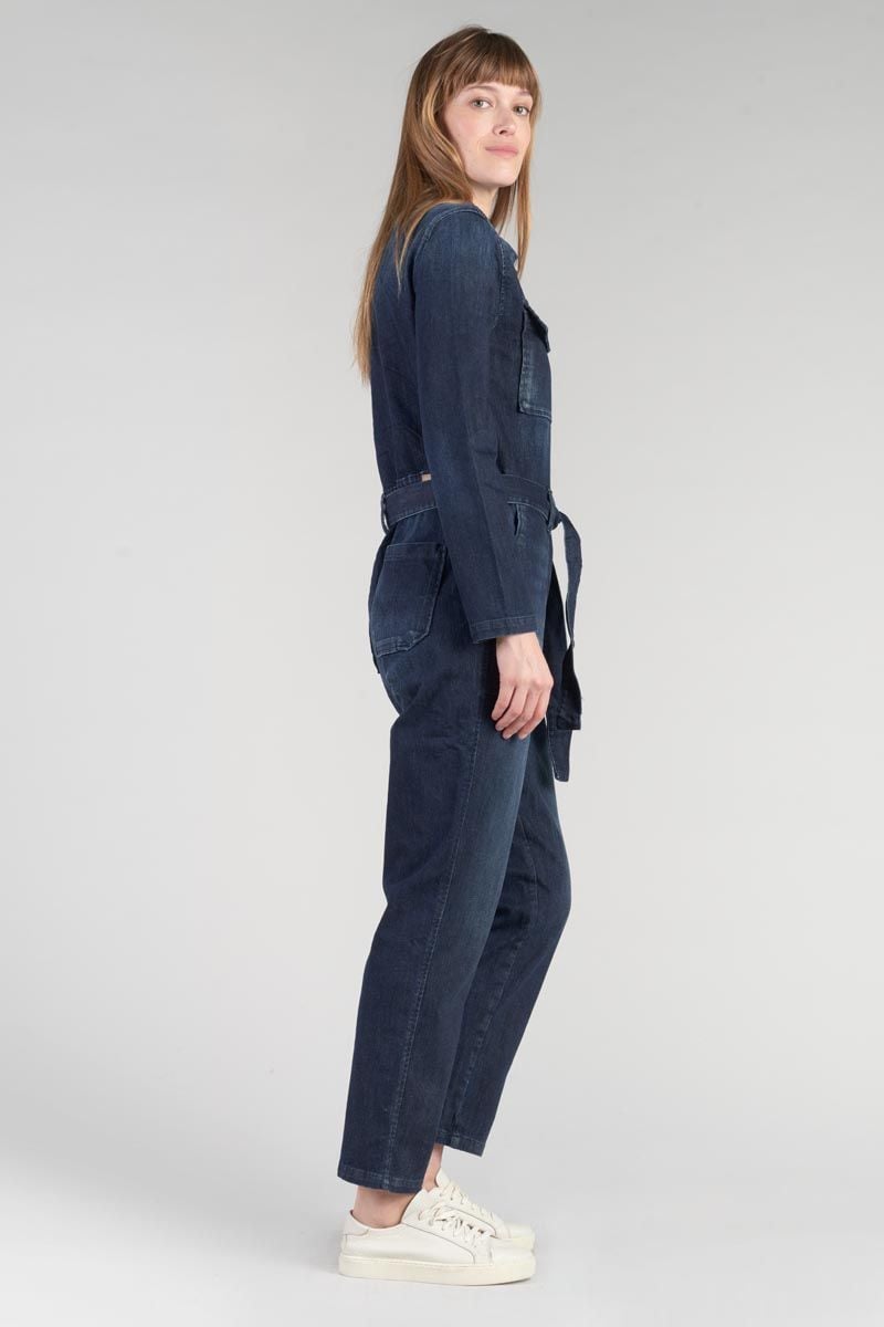 Le Temps Des Cerises Combinaison Pantalon Louisa En Jeans Bleu Délavé