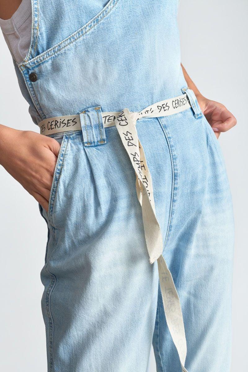 Le Temps Des Cerises Combinaison Pantalon Riga En Jeans Bleu Délavé