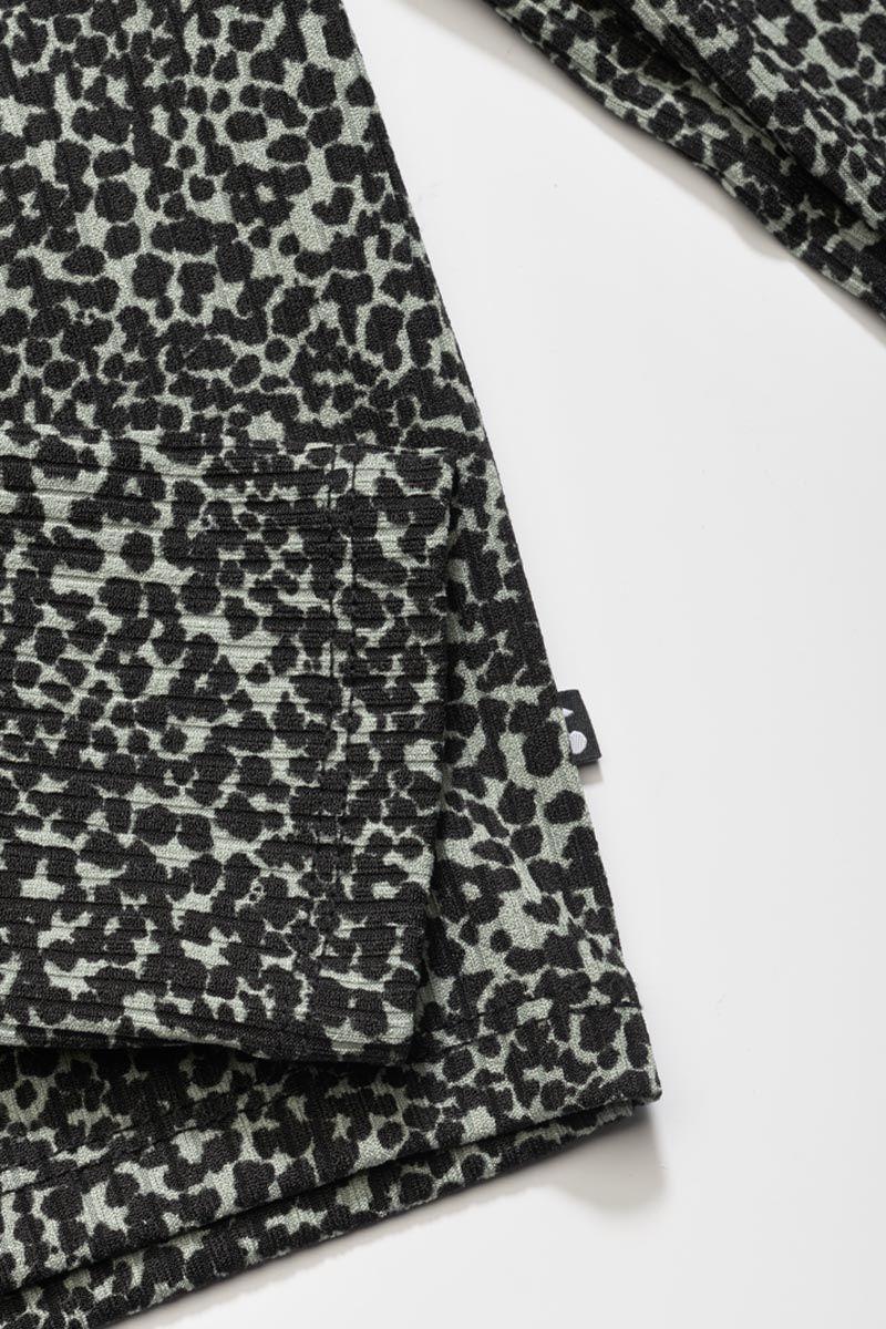 Le Temps Des Cerises Crop Top Besgi à Motif Léopard Vert