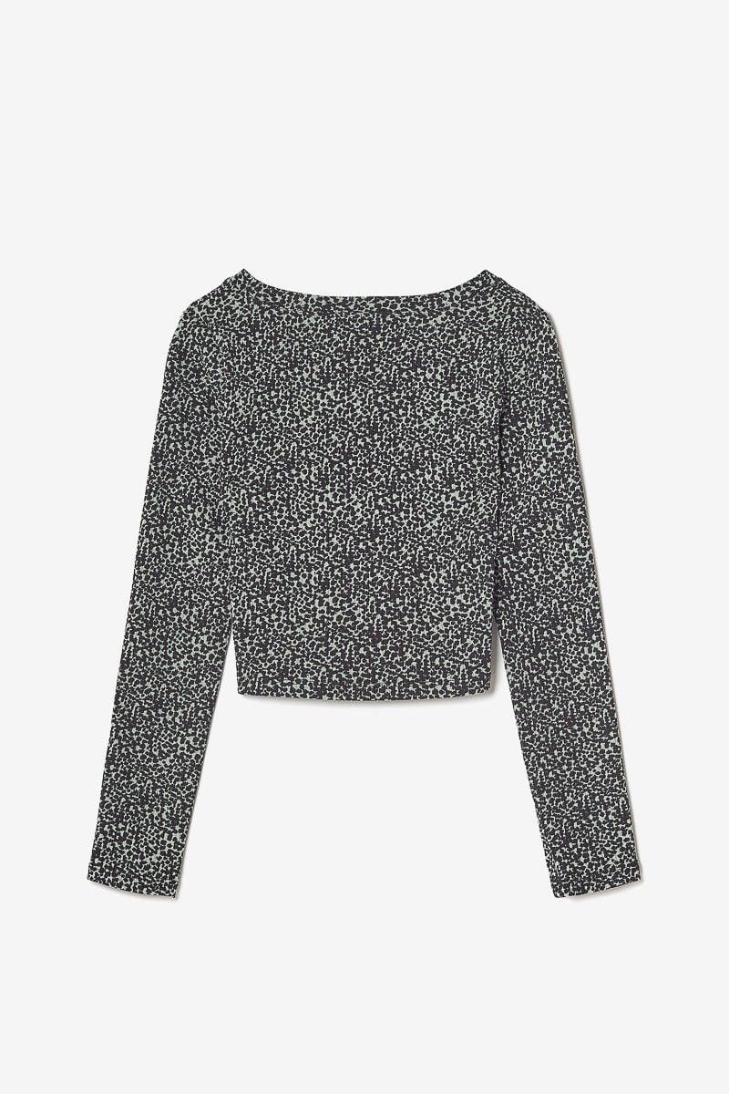Le Temps Des Cerises Crop Top Besgi à Motif Léopard Vert