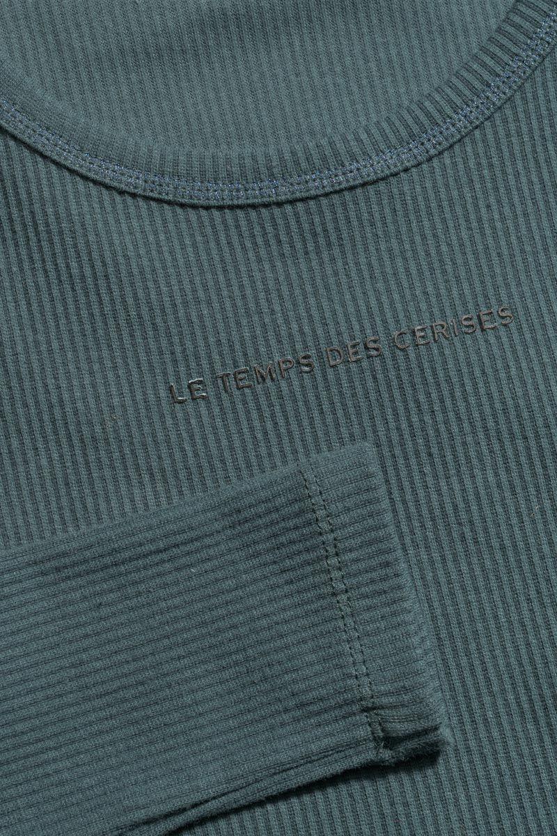 Le Temps Des Cerises Crop Top Virginiagi Vert Bouteille