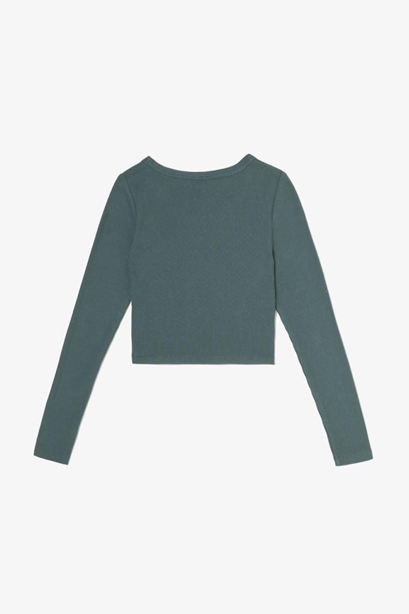 Le Temps Des Cerises Crop Top Virginiagi Vert Bouteille