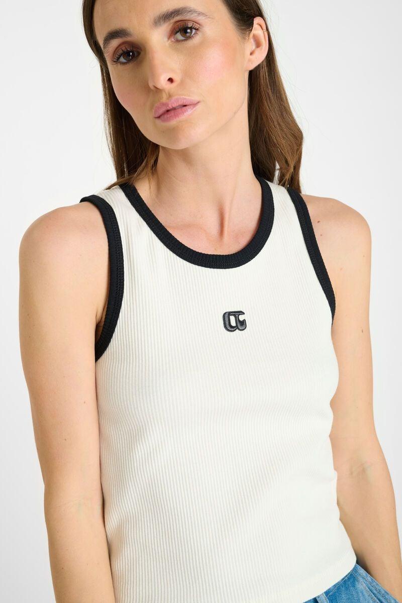 Le Temps Des Cerises Débardeur Crop Top Mirligi Crème