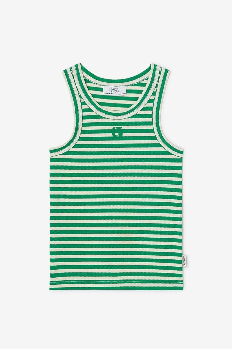 Le Temps Des Cerises Débardeur Marabigi à Rayures Vertes