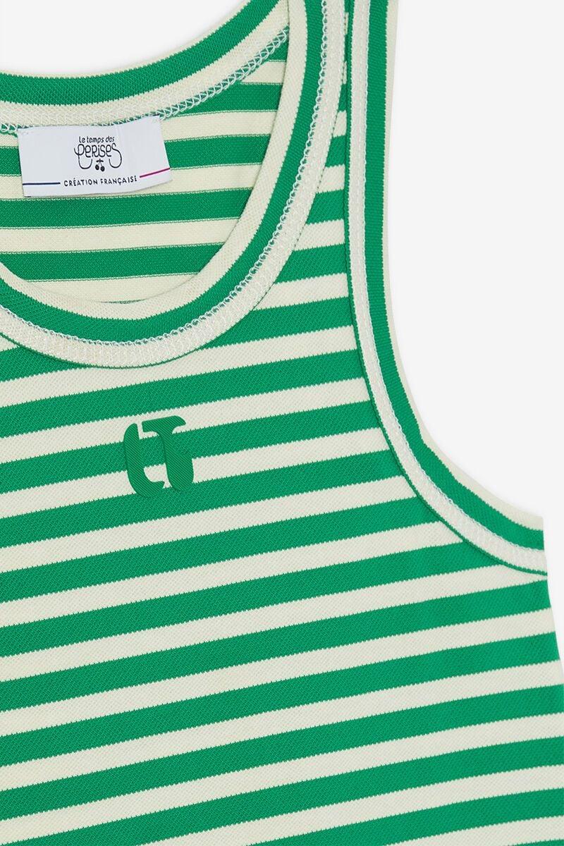 Le Temps Des Cerises Débardeur Marabigi à Rayures Vertes