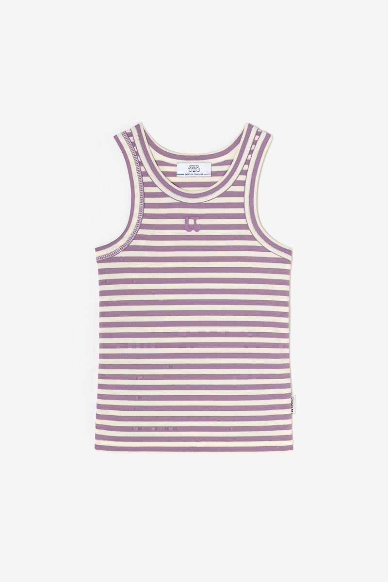 le temps des cerises Débardeur Marabigi à rayures violettes