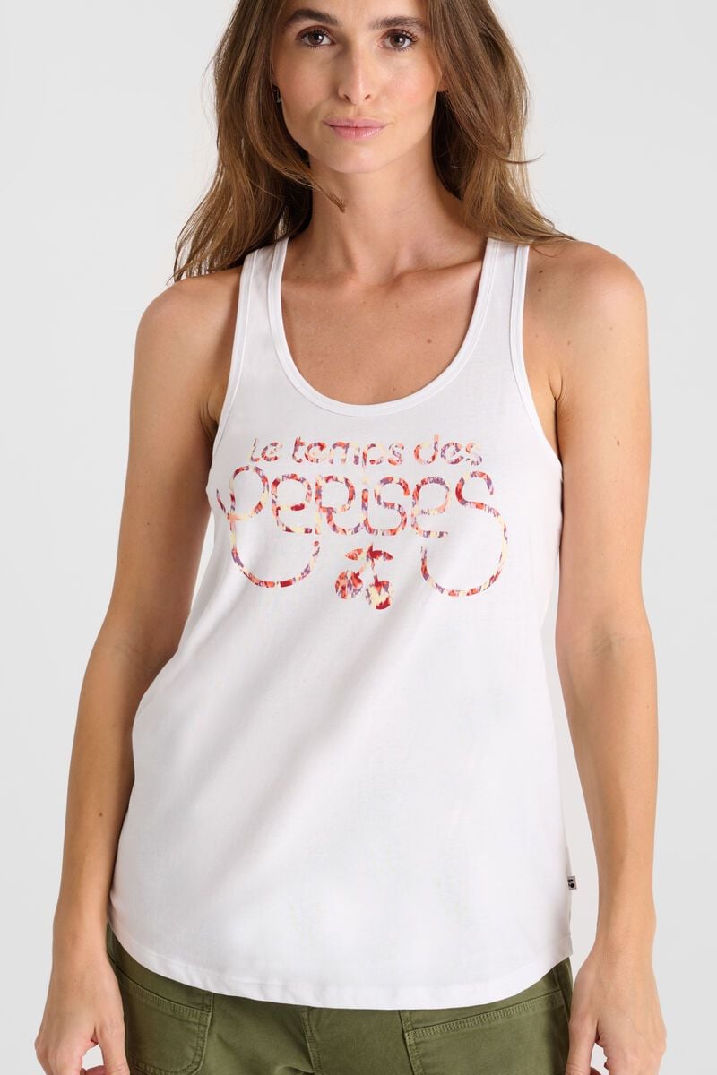 le temps des cerises Débardeur Mayfair blanc imprimé