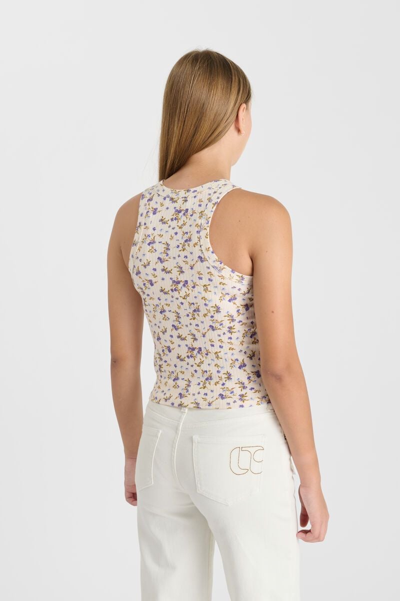 Le Temps Des Cerises Débardeur Talesgi à Motif Fleuri