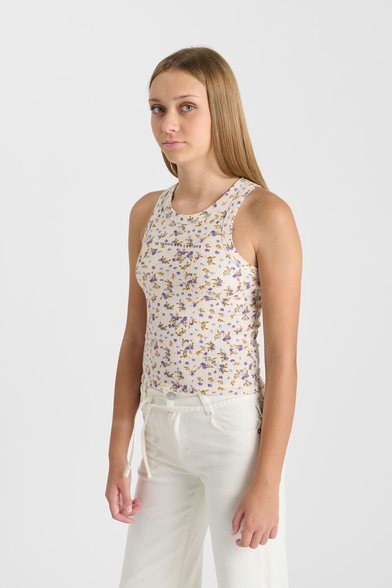 le temps des cerises Débardeur Talesgi à motif fleuri