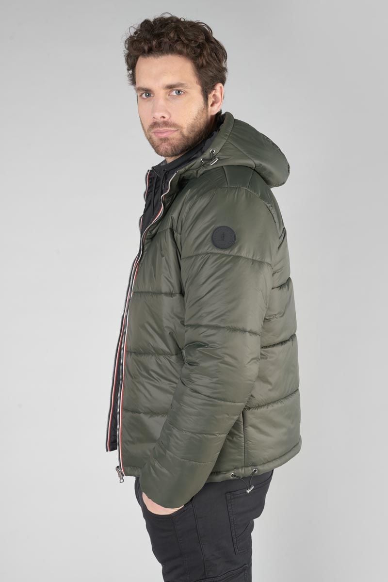 Le Temps Des Cerises Doudoune Réversible Trias Kaki Et Noire