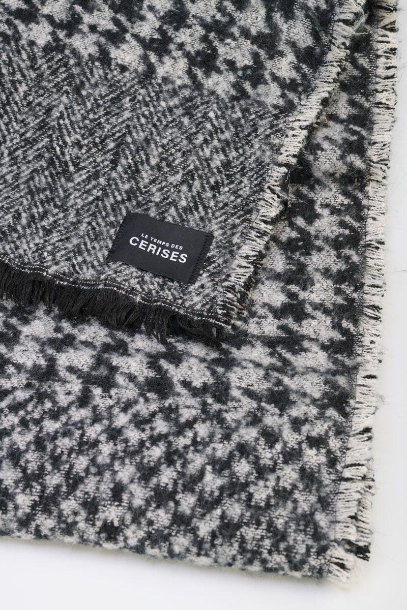 Le Temps Des Cerises Echarpe Chiripo à Motif Noir Et Blanc