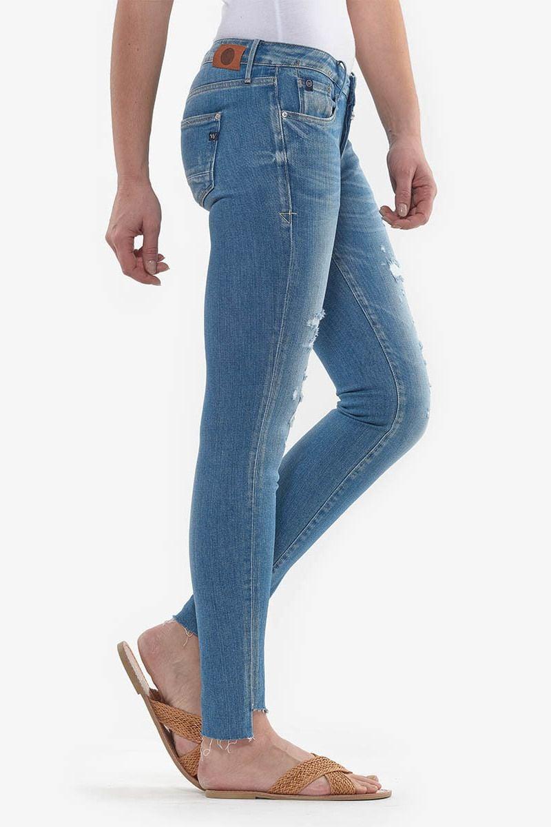 Le Temps Des Cerises Evora Power Skinny 7/8ème Jeans Destroy Bleu N°3