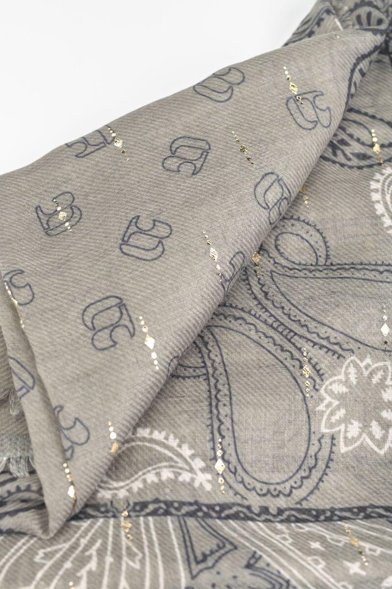 Le Temps Des Cerises Foulard Bandana Kaki à Motif Cachemire