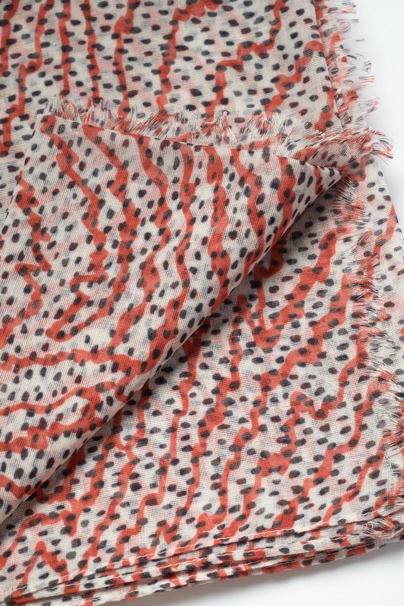 Le Temps Des Cerises Foulard Jadida à Motif Orange Et Noir