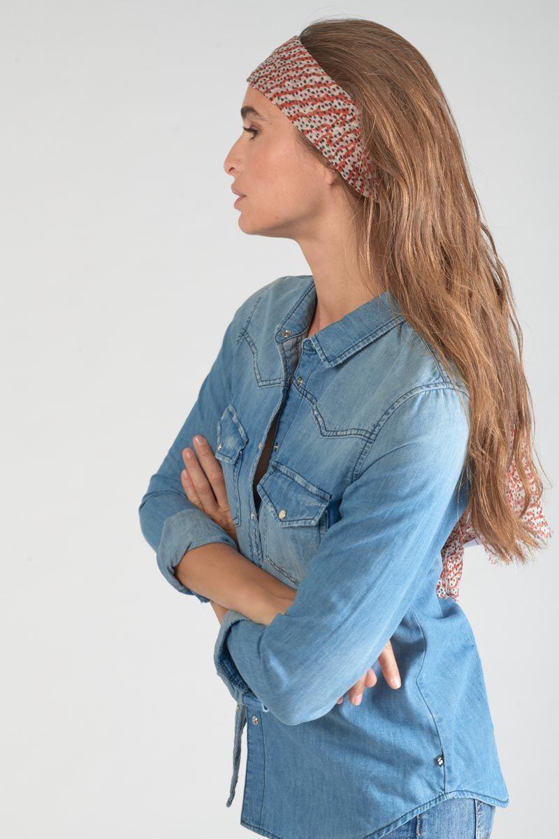 Le Temps Des Cerises Foulard Jadida à Motif Orange Et Noir