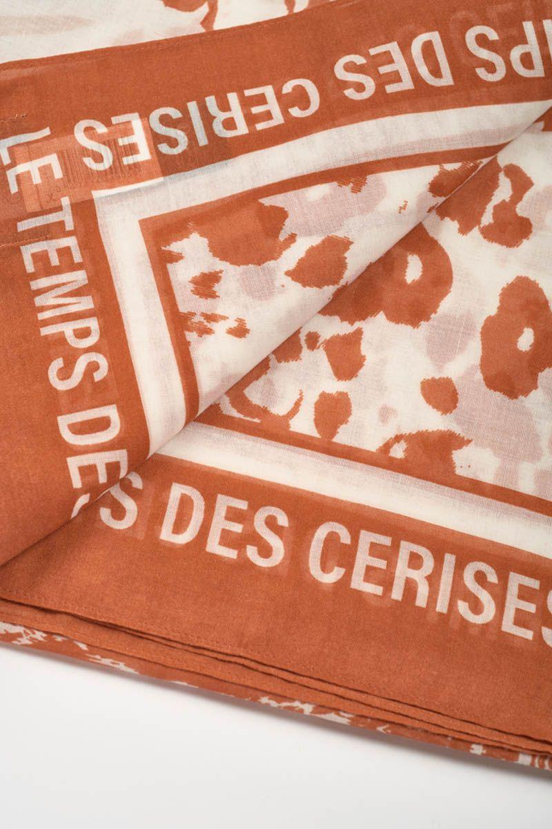 Le Temps Des Cerises Foulard Pivoine Orange à Motif