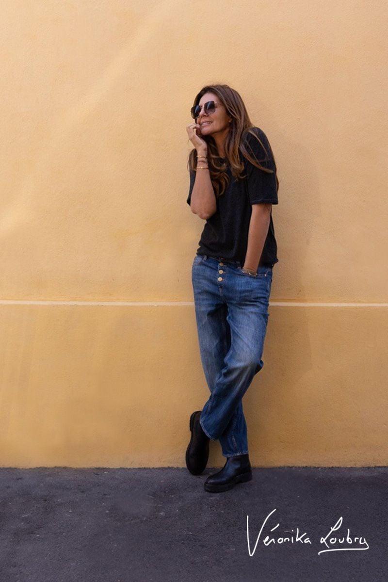 Le Temps Des Cerises James 400/60 Girlfriend By Véronika Loubry Jeans Taille Haute Bleu N°3