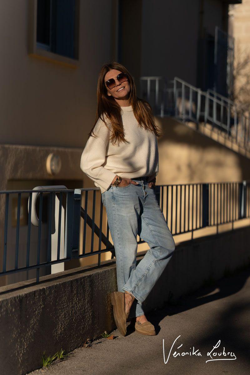 Le Temps Des Cerises James 400/60 Girlfriend By Véronika Loubry Jeans Taille Haute Bleu N°5