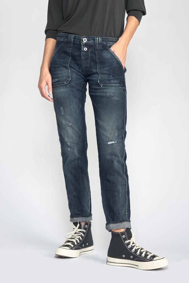 le temps des cerises Jeans 200/43 boyfit Cara destroy bleu-noir N°2