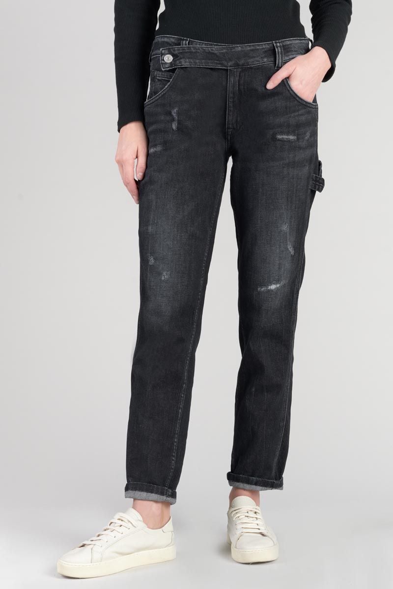 le temps des cerises Jeans 200/43 boyfit Chara destroy noir N°1