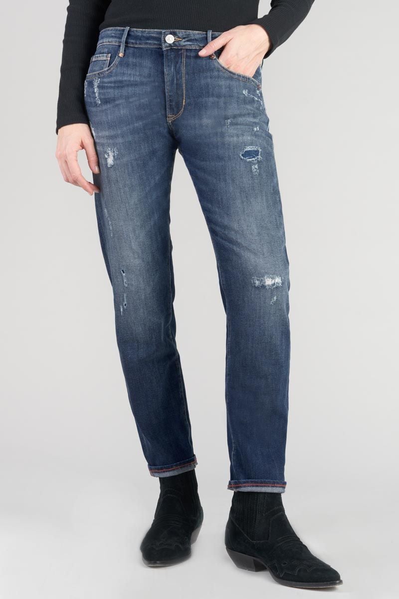 le temps des cerises Jeans 200/43 boyfit Sea destroy bleu N°2
