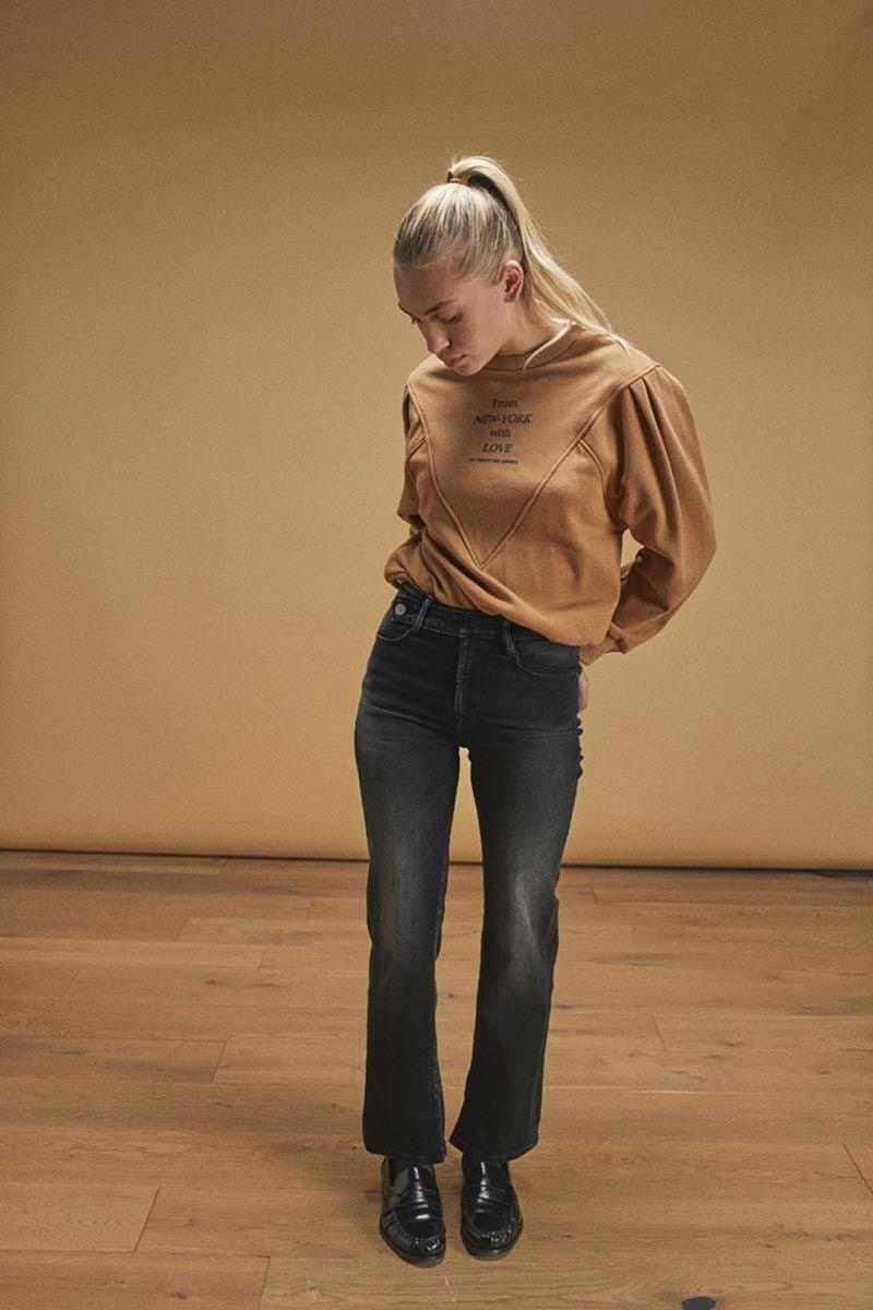 Le Temps Des Cerises Jeans 400/14 Mom Basic Taille Haute 7/8ème Noir N°1